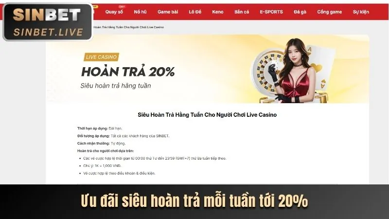 Thưởng nạp lại hàng ngày VSBET